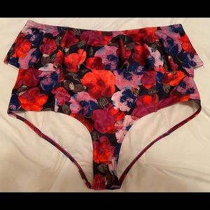 Kortni Jeane red and purple blossoms bottoms